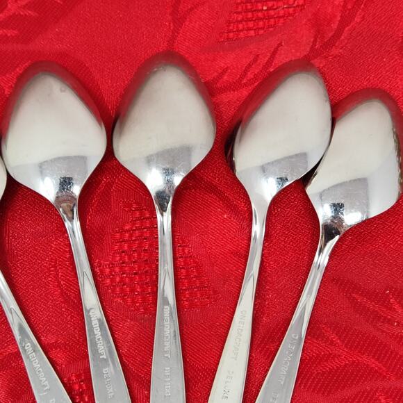 8X Tsp Oneida Oneidacraft Deluxe Stainless Wintersong Teaspoons - Picture 10 of 12